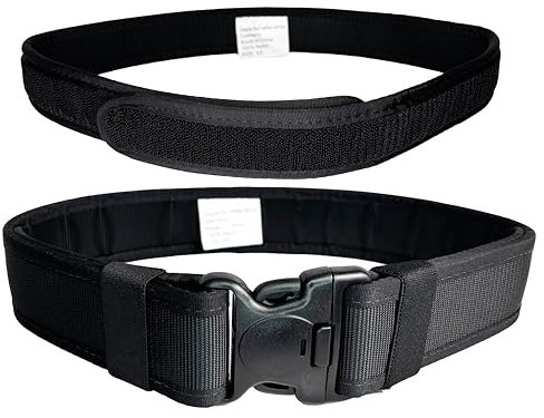 EVS SAFETY Dienstkoppel/Einsatzgürtel inkl. Untergürtel (XS-XL) für Rettungsdienst, Polizei, Security | Schwarzer Gürtel mit bequemer Passform