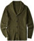 Cardigan Sciarpa da Uomo Collare Bag Wired Solid Color Buttons Autunno e Inverno Mens Abbigliamento_Olive_Medium
