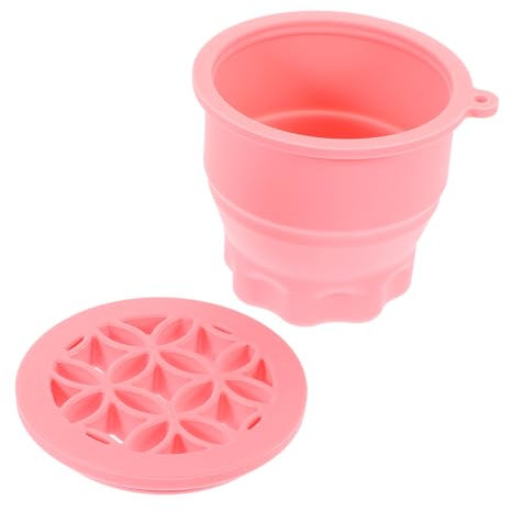 DOITOOL Multifunction detergent Silicone Makeup Brush Cleaner scrub cup washer Make Up Brush Cleaner Eye shadow brush Makeup Brush Cleaner cup Makeup Brush Washer pink Dryer