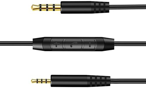 Replacement Headphone Audio Cable for Bose Headphone, 2.5mm Male to 3.5mm Male Headset Aux Cord Compatible with Bose QC25 QC35 QC35II QC45 NC700 SoundTrue with in-line Mic and Volume Control