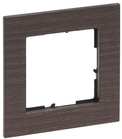 LEGRAND, SEANO Natura 1-fach Rahmen aus Echtmaterial, nachhaltige Produktion und Verpackung, Designausführung: Eiche dunkelbraun, 766131