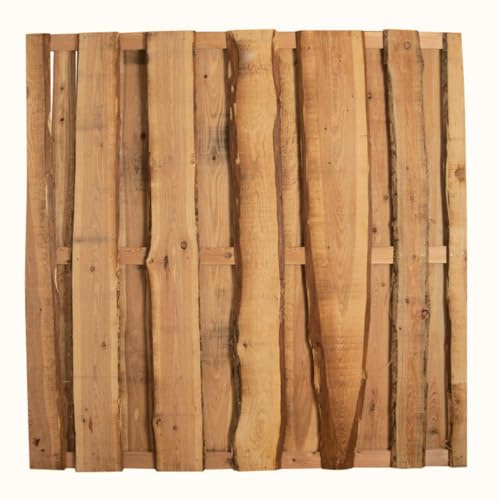 Sichtschutzzaun Set Natura Lärche 2 Zaunfelder inkl. Pfosten und Montagematerial, Garten Holzzaun