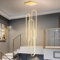 LED Pendelleuchte Wohnzimmerlamp Aluminium Treppe Hängelampe Xuanguan Schlafzimmer Lampen Hängeleuchte Mit Fernbedienung Modern Dimmbar Höhenverstellbar Küche Esszimmerlampe(Gold,4 Lights-20x60cm)