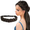 Bandeau Cheveux Tressés Or Synthétiques 3 Brins Cheveux Tressés Élastique Réglable Coiffure pour Femme Filles,Brun Foncé