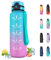 Trinkflasche, Wasserflasche 1.5 liter, Trinkflasche Sport mit Filter, Trinkflasche mit Uhrzeit, Leicht zu Reinigen, Trinkflasche Auslaufsicher, Wasserflasche für Fitness, Outdoor, Wandern, Camping