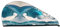 WANGLO Gorro de pelo seco de terciopelo coral con ondas marinas azules de dibujos animados, turbante de secado rápido para el hogar y viajes, perfecto para fiestas en la piscina, playa, baño