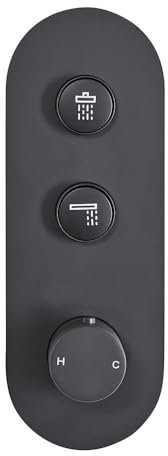 Milano Orta 2 Outlet Push Button Thermostatic Mixer Shower Valve - Black