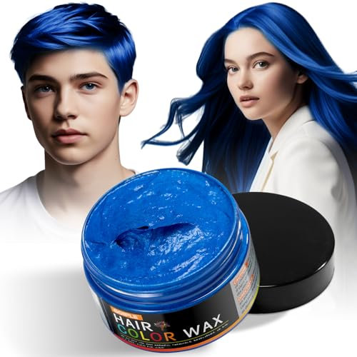 Cire Colorante Temporaire Bleue Pour Cheveux Cire Colorante Naturelle Pour Cosplay, Mascarade Et Festivals – Pommade Coiffante Facile à Laver Avec Des Résultats Instantanés Et Une Tenue Longue Durée