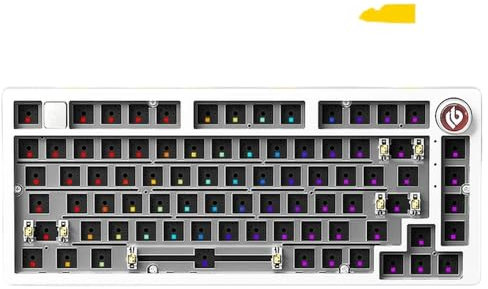 TRyYCB Anpassbares, mit Dichtungen montiertes mechanisches Tastatur-Kit. 81 Hot-Swap-fähige Barebone-Tastatur mit RGB-Hintergrundbeleuchtung, Hi75-kompatibel(Blue-RGB Light)
