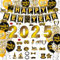 Silvester Deko 2025 XXL Set, Happy New Year Deko, Silvesterdeko mit Girlande, Folienballons, Latexballons, Fotorequisiten, Luftschlangen & Konfetti Ballons für Silvesterparty – Neujahrsdeko,Party Set