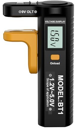 Batterietester für Alle Batterien Laststrom 80MA Batterietester für Knopfzellen mit Anzeige Tragbar Batterietester für AAA, AA, C, 9V, 1.5V, D, N für Erkennung Die Gesundheit Der Batterie (1PCS)