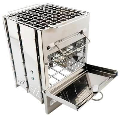 BESPORTBLE Stainless Steel Grill Für Camping Tragbarer Faltbarer Mit Hoher Temperaturbeständigkeit Für Outdoor-aktivitäten Und Rostfrei Und Langlebig