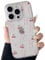 ZTOFERA Clear Case for iPhone 16 Pro, Cute Cherry & Ribbon Bowknot Pattern Design Aesthetic Transparent Phone Case Soft Flexible TPU Shockproof Protective Cover for Women Girls - Pink Ribbon