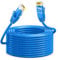 Cavo Ethernet Cat 6a 50 metri, esterno Interno impermeabile Direct Burial LLDPE, 24 AWG 10 Gbps 500 MHz ad alta velocità Cavo Internet,Gigabit blu Ethernet per Router PC