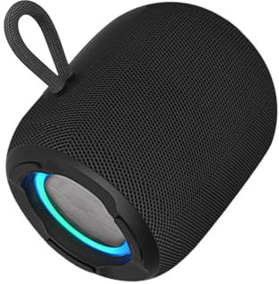 MOXTOYU Mini Bluetooth Lautsprecher, Tragbarer 5.3 Musikbox mit RGB Licht, IPX6 Wasserdicht, TWS Stereo-Paarung, USB/TF/AUX Speaker, 10h Spielzeit, für Zuhause Draußen Strand Reisen