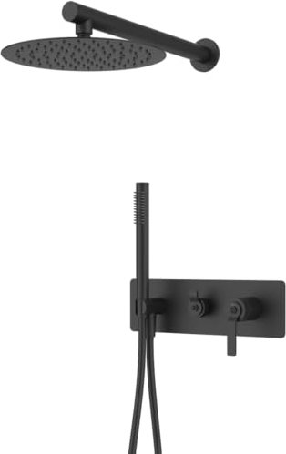 Essebagno Molette colonne de douche encastrée mécanique noire mat