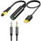 Luobannm Digital Fiber Audio Converter Optical to 3.5mm Converter Fiber to 3.5mm Converter USB Digital Fiber Optical Audio Cable Spdif to 3.5mm Audio Converter