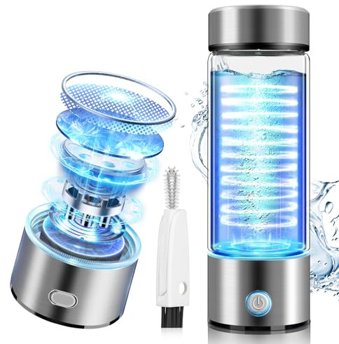 Lozltx 5.0 Upgraded Hydrogen Water Bottle [No.1 Double Hydrogen Content] 420ml Hydrogen Water Bottle [ hydrogen water H₂O₂ Separation System]