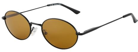 MUTYNE Lunettes de soleil rétro ovales polarisées pour femmes et hommes, rondes et tendance, verres jaunes 05