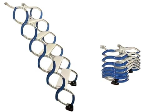 Escalera retráctil para ático, con sistema desplegable, telescópica con pedales, plegable para pared, ideal para áticos y uso en interiores y exteriores.(4 steps (1m))