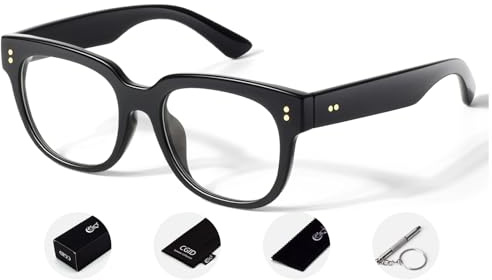 CGID Oversized Clear Lens Fake Glasses Women Men,100% UV400 Protection,Thick Big Square Frame Fashion Eyeglasses