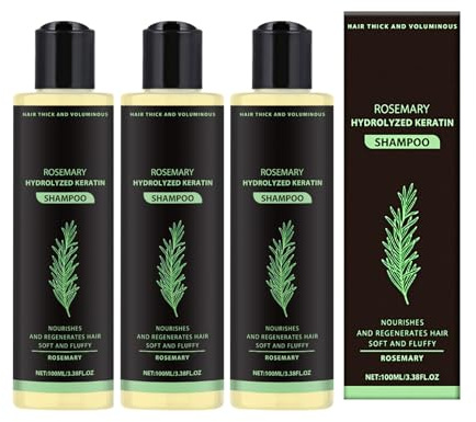 3er Pack Rosmarin Shampoo für Haarwachstum Pflegendes Volumen für Fettiges Mit Natürlichen Kräuterextrakten Unisex(100ml*3）