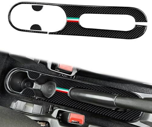 Auto Handbremshebel Panel Aufkleber Cover Kohlefaser Trim Kompatibel mit Fiat 500/500C (2007-2015)/500e (2009-2019) Abarth 500/500C (2008-2015)/595/595C (2014-2016) Interieur Zubehör