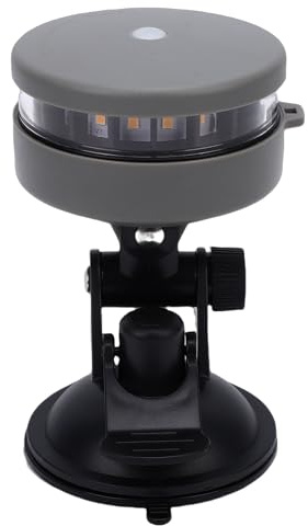 Hyuduo Boat Navigation Light LED Anchor Light with Suction Cup Base IP67 2NM Visibility 55LM Warm White for Small Boats Kayaks Under 39 Feet