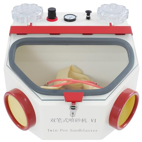 Sabbiatrice dentale, 220 V, 50 W, per il restauro dei denti, sabbiatrice ad aria compressa, con interruttore a pedale e LED, per rimuovere gli strati di ossido e l'applicazione di perline di vetro