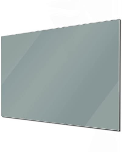 Banjado Glas Magnettafel 60x40cm - Magnetwand und Memoboard für Küche, Büro, Kinderzimmer - Inkl. 4 Magnete & Montageset - Grau