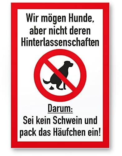 Komma Security Kein Hundeklo Keine Hundetoilette - Schild Hunde kacken verboten - Verbotsschild Hundeverbotsschild Verbot Hundeklo Hundekot Hundehaufen Hundekacke