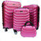 R.Leone Valigia da 1 pezzo Fino a Set 4 Trolley Rigido grande, medio, bagaglio a mano e beauty case 4 ruote in ABS 2026 (Rosa, XS Beauty case)