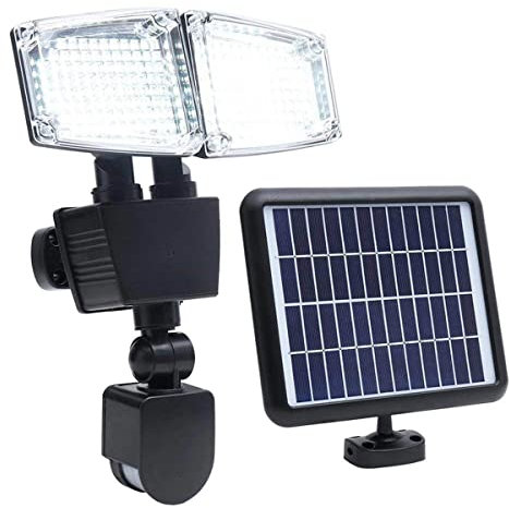 Projecteur solaire 100 LED 2 têtes avec détecteur de Mouvement éclairage puissant 1200 Lm