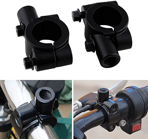 2x 8mm Motocicleta Espejo Retrovisor Soporte Adaptador de Montaje, 7/8 Moto Manillar Espejo Abrazadera Para Cruiser Scooter ATV Sport Bike