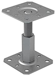 Support de poteau surélevé galvanisé Hauteur réglable 100-150 mm 100 x 130 mm