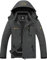 GEMYSE Homme Veste de Ski Imperméable de Montagne Manteau d'hiver Extérieur en Polaire Coupe-Vent avec Capuche(Gris Graphite,XL)
