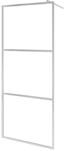 vidaXL Begehbare Duschwand mit voll mattiertem ESG-Glas Spritzfest Duschabtrennung Duschtrennwand Duschkabine Dusche 115x195cm Alu Edelstahl