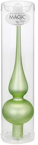 Inge-glas Christbaumspitzen 26cm | Weihnachtsbaumspitzen matt glänzend Baumspitze Spitze Christbaumschmuck (Sparkling Nature Mint matt)