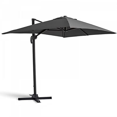 Oviala Parasol déporté Rotatif 2x3m en Aluminium Gris Anthracite