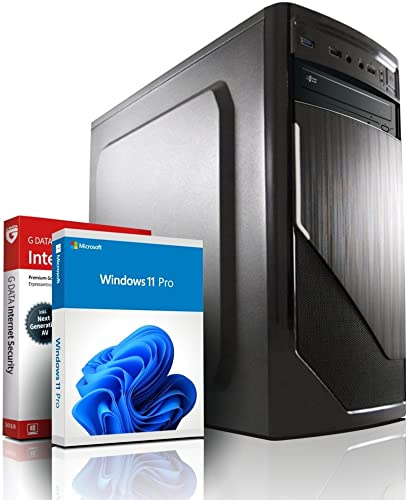 shinobee Intel Core i7 4790 Multimedia PC - Schneller Computer für Büro & Home Office - Rechner mit 4,0 GHZ - 16GB RAM - 256GB SSD + 1TB - DVD+RW - USB3.0 - WLAN - Windows 11 Pro | MS Office | #6908