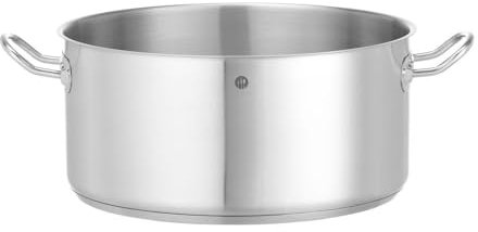 HENDI Marmite, basse, sans couvercle, pot de cuisson, casserole, braisière, faitout, convient à toutes les sources de chaleur, lavable au lave-vaisselle, 12L, ø320x(H)150mm, acier inoxydable