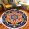 Tomifine Mandala Rund Teppich Quasten, Böhmen Handgewebte Baumwolle Teppiche für Schlafzimmer Wohnzimmer Hausdekor (150 cm,Orange Gelb)