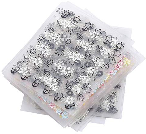 3D Blumen Nagelaufkleber Selbstklebend Mehrfarbig | Realistische 3D-Optik mit glatten Linien, PVC-basierte Nagelsticker für Maniküre Studio oder Heimgebrauch, Mehrfarbig