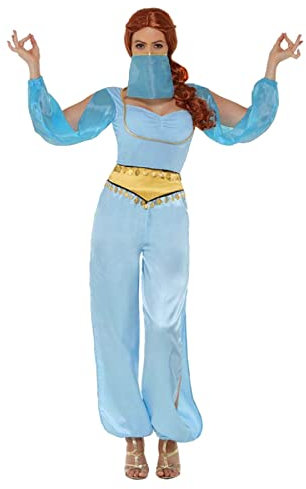 MIMIKRY Arabische Prinzessin Hellblau 3-TLG. Haremsdame Jeannie 1001 Nacht Bauchtanz Harem Orient Märchen Jasmin, Größe:M