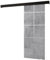 KRYSPOL Schiebetürsystem Salwador 3 Komplett-Set für Schiebetüren, Trennwände Innentüren, Modern Design (Beton/Gitter: schwarz matt/Griff und Streife: silber)