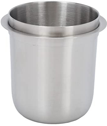 Taza Dosificadora de Café, 150ml, 58mm, manos libres, acero inoxidable, universal, taza de café en polvo, cafetera en polvo, parte alimentadora para café(Color acero inoxidable)