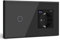 BSEED Touch Lichtschalter mit Steckdose Schuko Unterputz Steckdose mit USB C 20W Schnellladegerät USB Type C 1 Fach 2 Wege Wandsteckdose mit Glas Panel Geeignet für Phone, Pad, MP3 und mehr-Schwarz