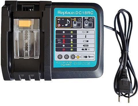 aunstarwei DC18RC 18V 3.0A Schnell Li-Ionen Ladegerät Ersatz für Makita 14.4V und 18V LXT Lithium-Ionen Batterien BL1850 BL1840B BL1820 BL1815 BL1860 BL1430 BL1450 BL1830