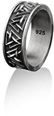 BySilverStone Jewelry – Valknut Knot Handgefertigter Herren-Bandring Aus Sterlingsilber, Wikinger-Knoten-Ehering, Keltischer Verlobungsring, Jubiläumsring, Erinnerungsgeschenk