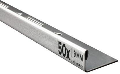 50x L-Edelstahlschiene Fliesenschiene Fliesenprofil 2,5m 9mm gebürstet